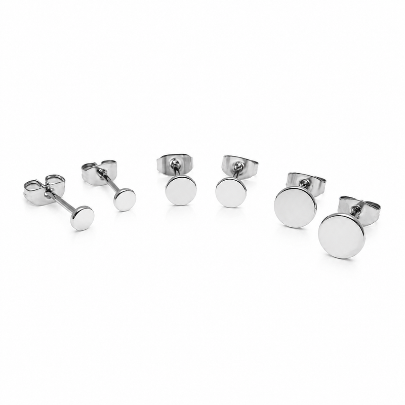 Pair of Body Clickers 20g implant titanium slim disc earrings, body jewelry with 3mm discs for pierced ears.