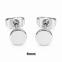 Pair of Body Clickers implant titanium slim disc earrings in 20g, featuring 3mm discs for body jewelry piercing.