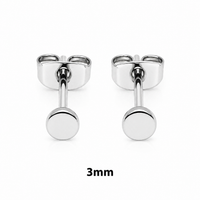 Pair of Body Clickers 20g implant titanium slim disc earrings for body jewelry, featuring a sleek 3mm disc design.