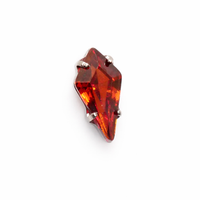Titanium push-fit threadless piercing with single garnet stone, flatback design, 16g size, from Body Clickers Body Jewelry.
