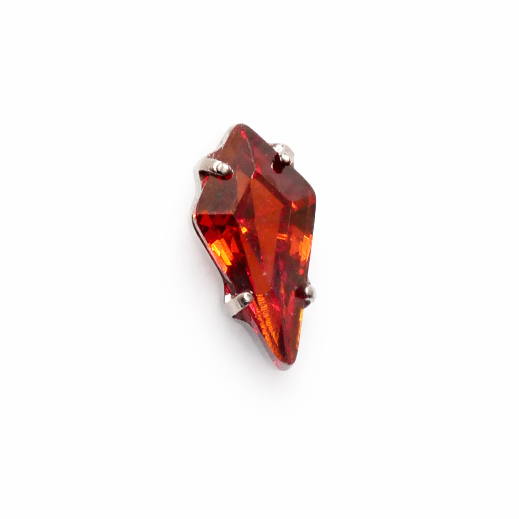 Titanium push-fit threadless piercing with single garnet stone, flatback design, 16g size, from Body Clickers Body Jewelry.