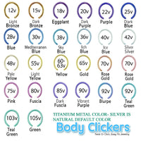 Titanium push-fit teardrop piercing with moonstone, garnet, or moss agate stones, Body Clickers body jewelry, 16g size, single stud