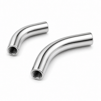 Internally threaded titanium curved implant body jewelry in 16g gauge from Body Clickers, showing the 5mm curved design.