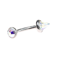 Swarovski AB titanium curve bar body jewelry by Body Clickers, 16g, with sparkling Swarovski crystals and smooth curved design.