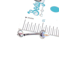 Swarovski AB titanium curve bar body jewelry by Body Clickers, 16g, with sparkling crystals, 5mm curve for piercings