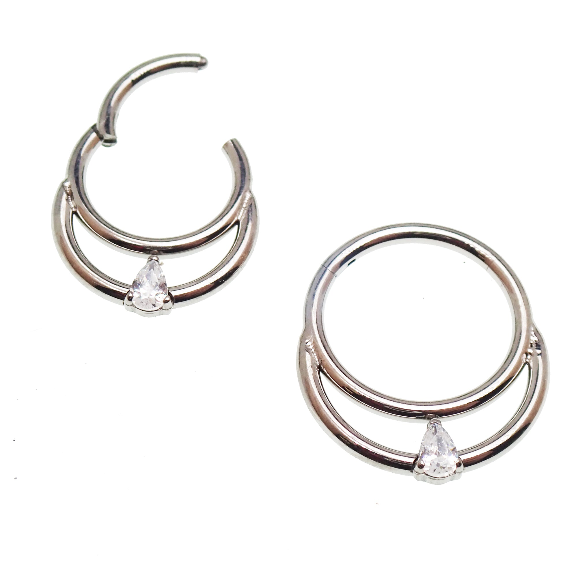 16g Body Clickers double clicker body jewelry with 8mm and 10mm double clicker design, made by Body Clickers.