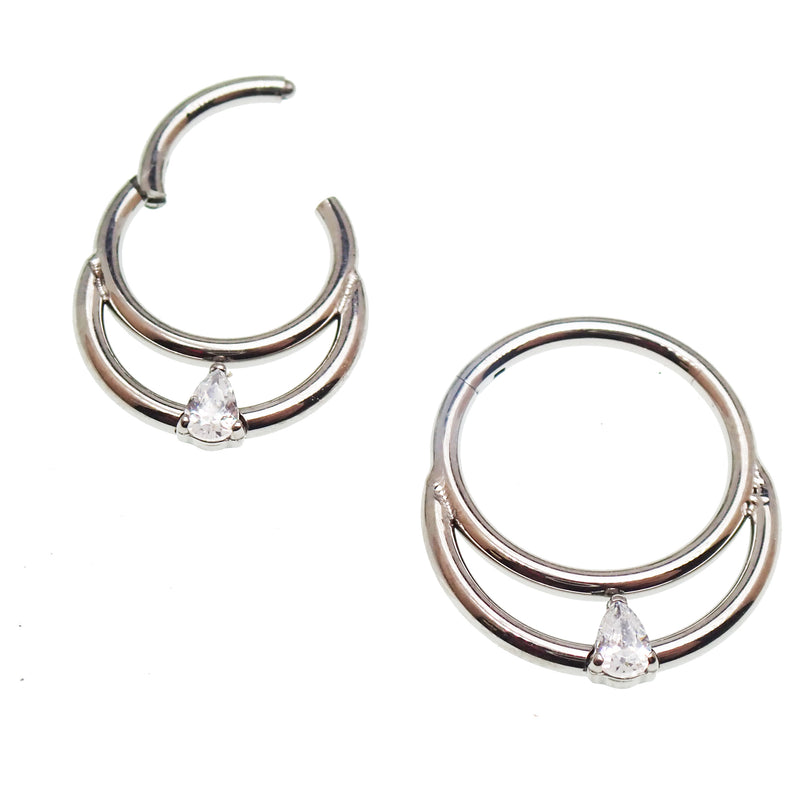 16g Body Clickers double clicker body jewelry with 8mm and 10mm double clicker design, made by Body Clickers.