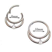 16g Body Clickers double clicker body jewelry with 8mm and 10mm designs featuring a double clicker style in stainless steel