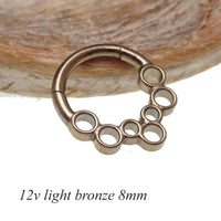 16G Body Clickers honeycomb hinged clicker body jewelry in 8mm and 10mm sizes featuring a stylish open design.