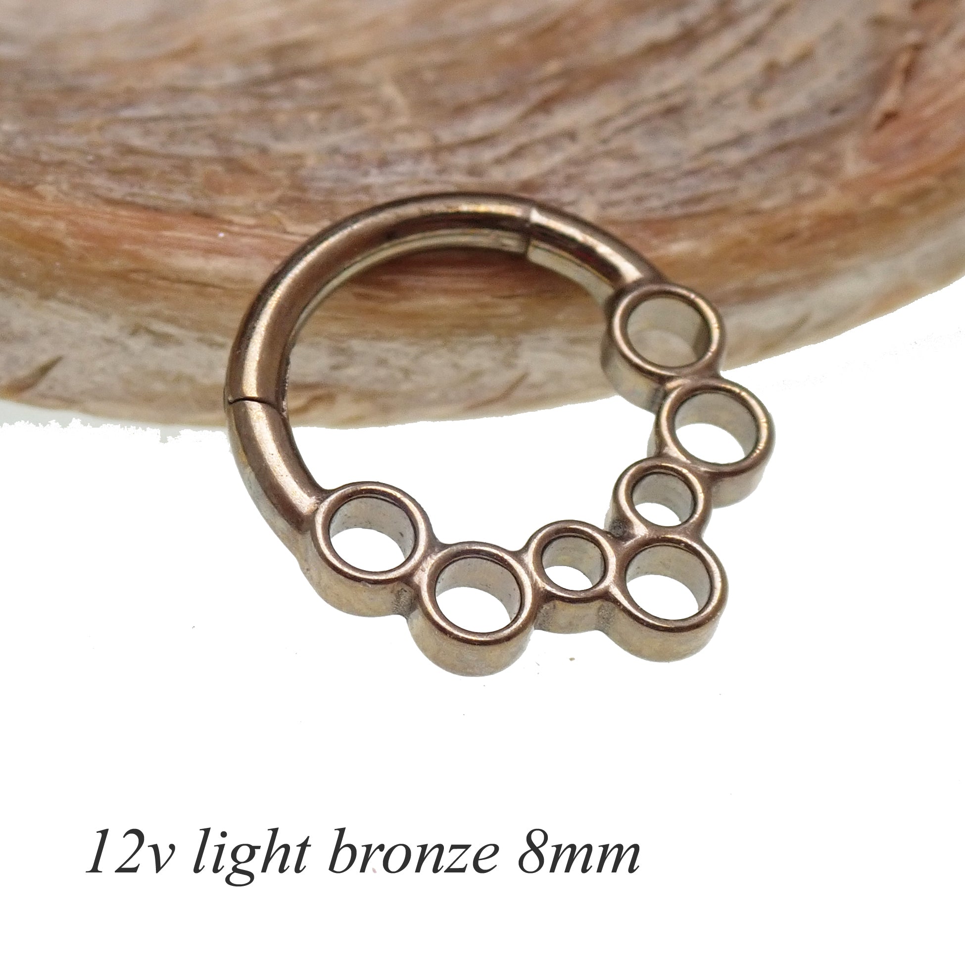 16G Body Clickers honeycomb hinged clicker body jewelry in 8mm and 10mm sizes featuring a stylish open design.
