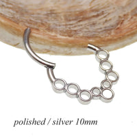 16G Body Clickers honeycomb hinged clicker jewelry in 8mm and 10mm sizes with unique design for body piercing.