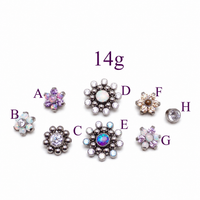 Body Clickers Dermal Titanium Attachments, 14g body jewelry with secure piercing attachments, made of durable titanium.