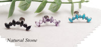 Amethyst natural stone cluster flat back body jewelry by Body Clickers in 14g, 16g, or 18g gauges with 6mm stones.