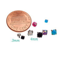 Loose titanium opal tops from Body Clickers Body Jewelry, 3mm and 4mm internally threaded flat back replacement attachments.