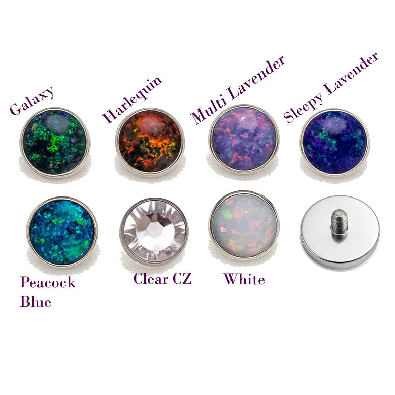 8mm Body Clickers dermal, belly, and tongue topper attachment in 14g, stainless steel with a sleek design and smooth finish.