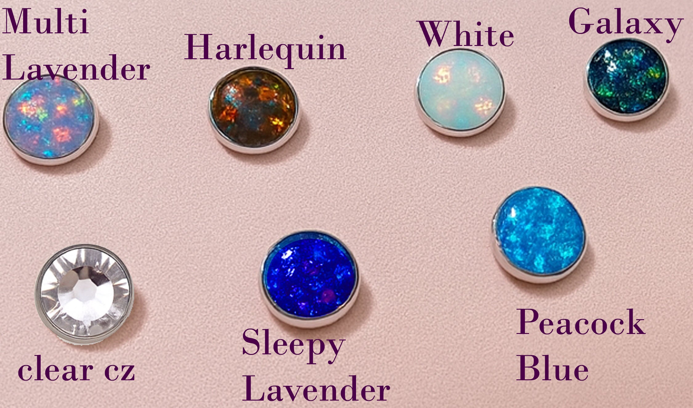 8mm Body Clickers dermal, belly, or tongue topper attachment in 14g for dermal piercings and body jewelry.