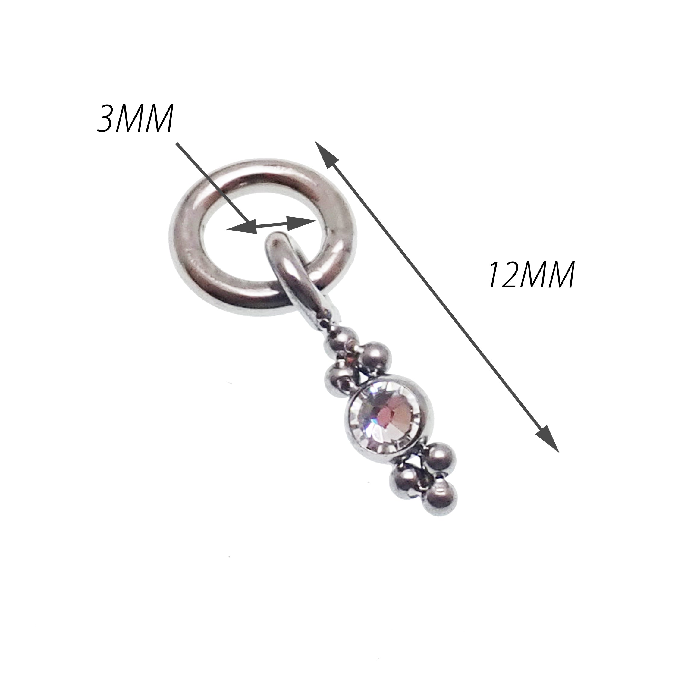 Titanium add-on charm featuring a bat design for up to 10g clicker body jewelry by Body Clickers Body Jewelry.