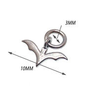 Titanium add-on charm for clicker jewelry, fits up to 10g, by Body Clickers Body Jewelry, featuring a bat design.