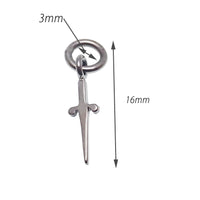 Titanium add-on charm for body jewelry, fits up to 10g clicker, by Body Clickers Body Jewelry, featuring bat design.