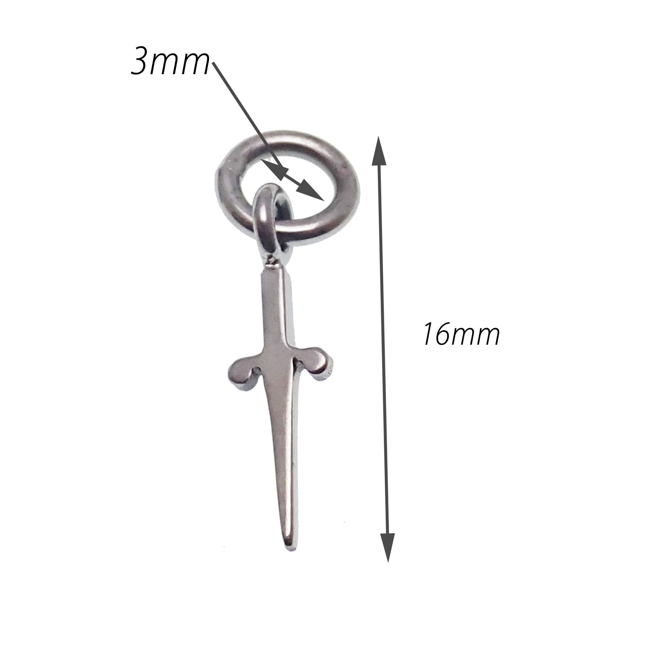 Titanium add-on charm for body jewelry, fits up to 10g clicker, by Body Clickers Body Jewelry, featuring bat design.
