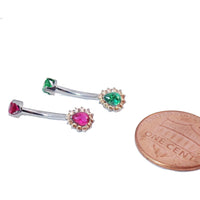 Pink titanium internally threaded 14g belly ring by Body Clickers Body Jewelry, designed for comfortable body piercing.