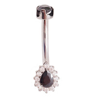 Cerise pink titanium internally threaded belly ring by Body Clickers Body Jewelry, 14g, with smooth, polished surface and internal threading.