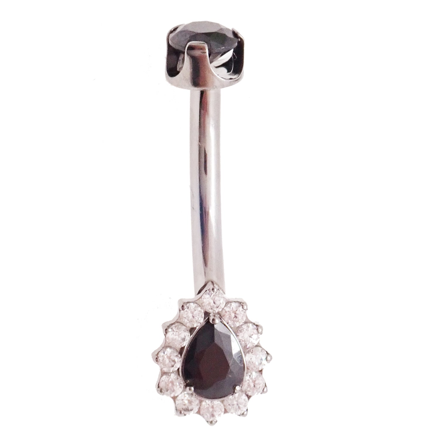 Cerise pink titanium internally threaded belly ring by Body Clickers Body Jewelry, 14g, with smooth, polished surface and internal threading.