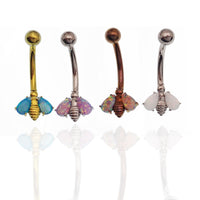 Titanium butterfly navel belly ring from Body Clickers Body Jewelry, 14g belly piercing with butterfly design and smooth finish.