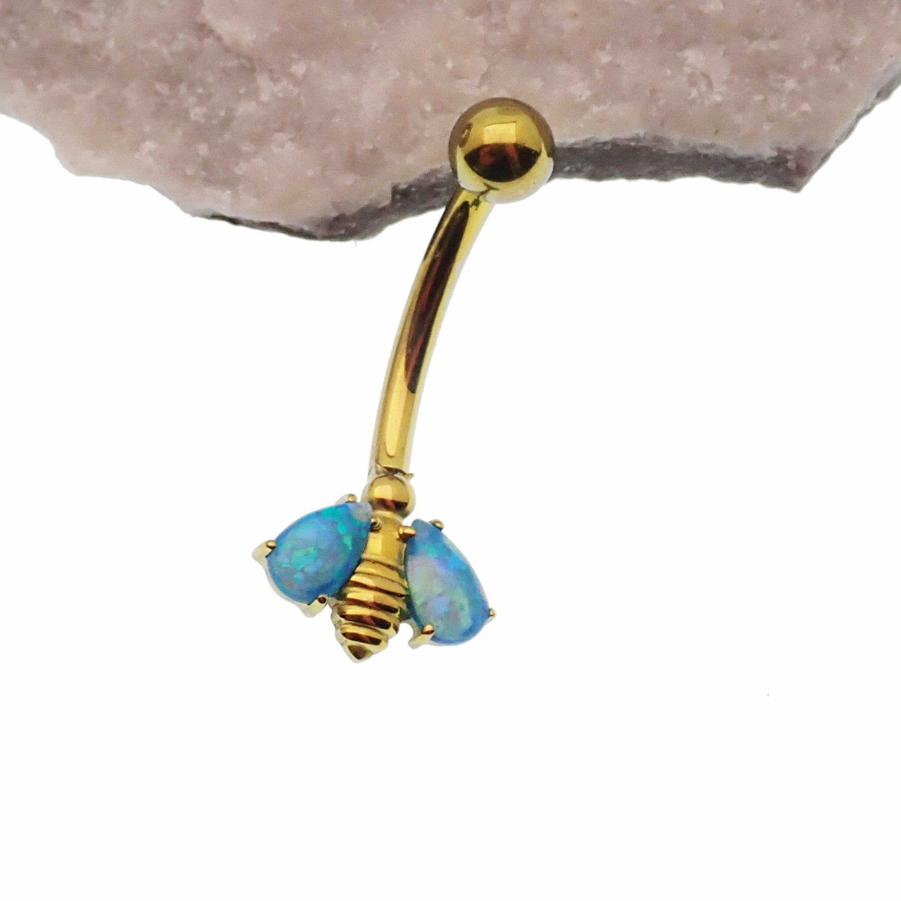 Titanium butterfly navel belly ring by Body Clickers Body Jewelry, 14g belly piercing with butterfly design.