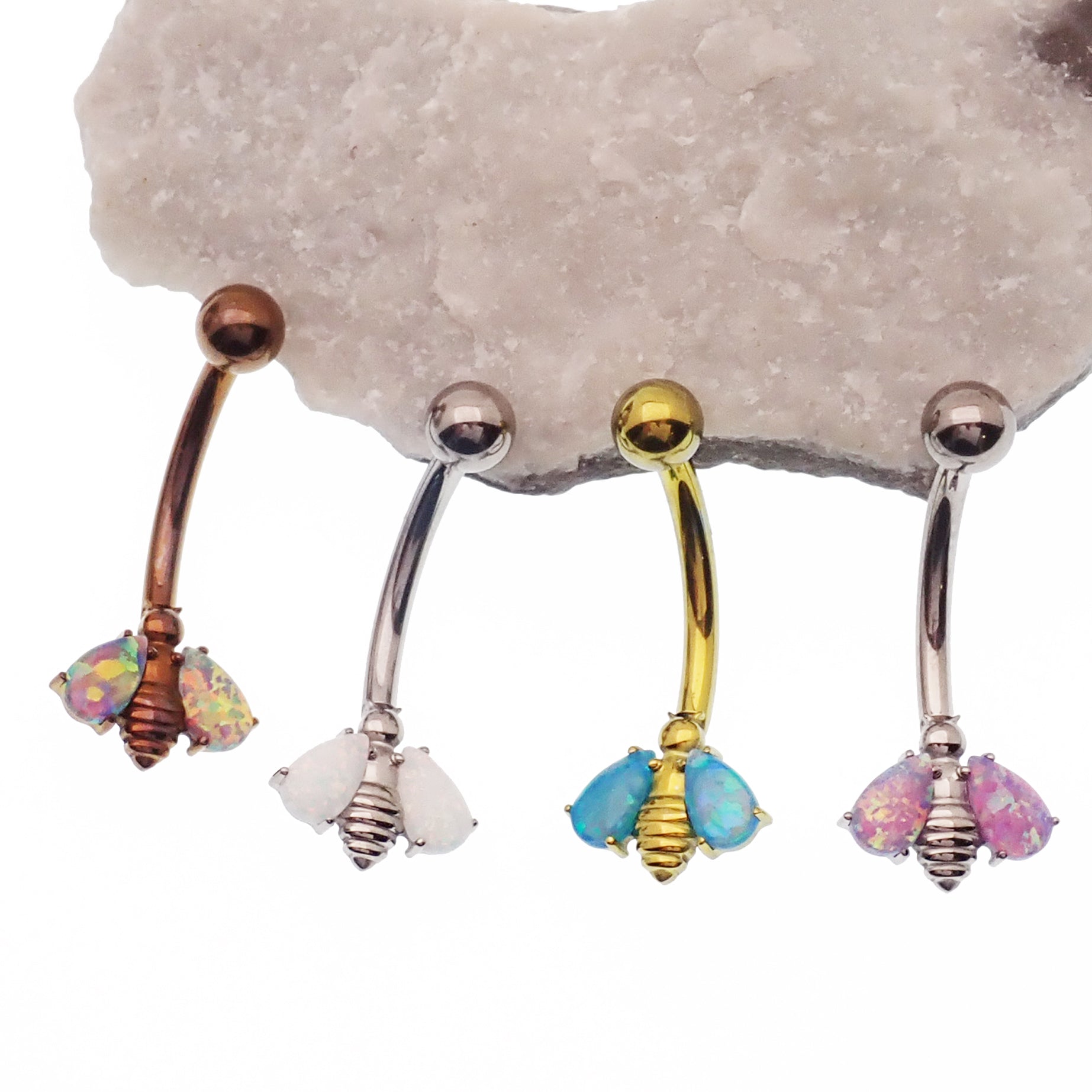 Titanium butterfly navel belly ring by Body Clickers Body Jewelry, 14g belly piercing with detailed butterfly design.