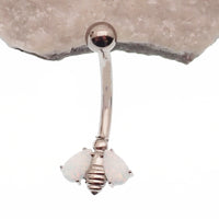 Titanium butterfly navel belly piercing ring in 14g with decorative butterfly design by Body Clickers Body Jewelry.
