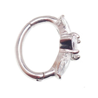 Surgical steel belly clicker hoop, 14g, 10mm diameter, body jewelry belly ring with clicker closure by Body Clickers.
