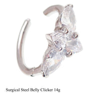 Surgical steel belly clicker hoop, 14g 10mm, Body Clickers Body Jewelry, metal belly ring with clicker closure.