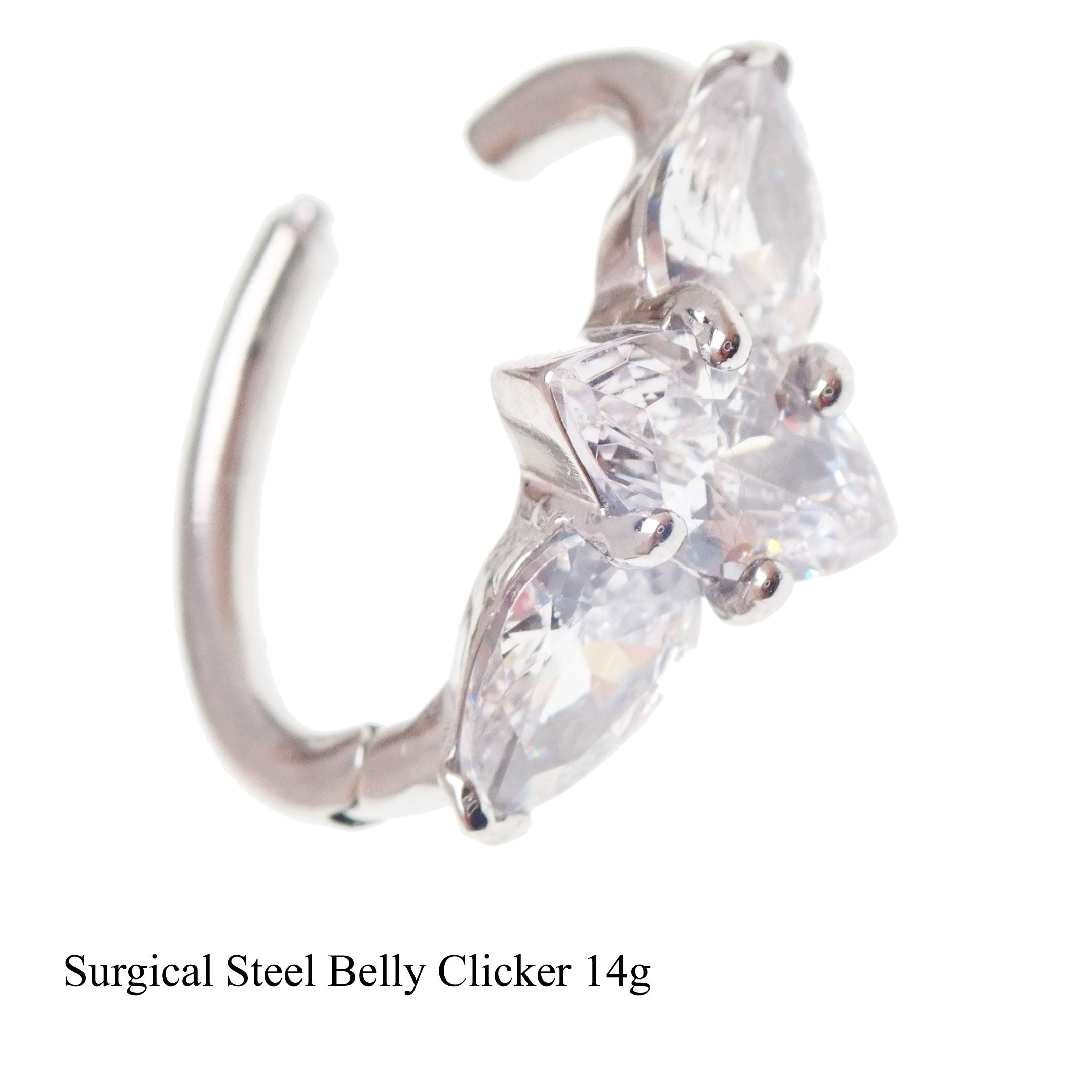 Surgical steel belly clicker hoop, 14g 10mm, Body Clickers Body Jewelry, metal belly ring with clicker closure.