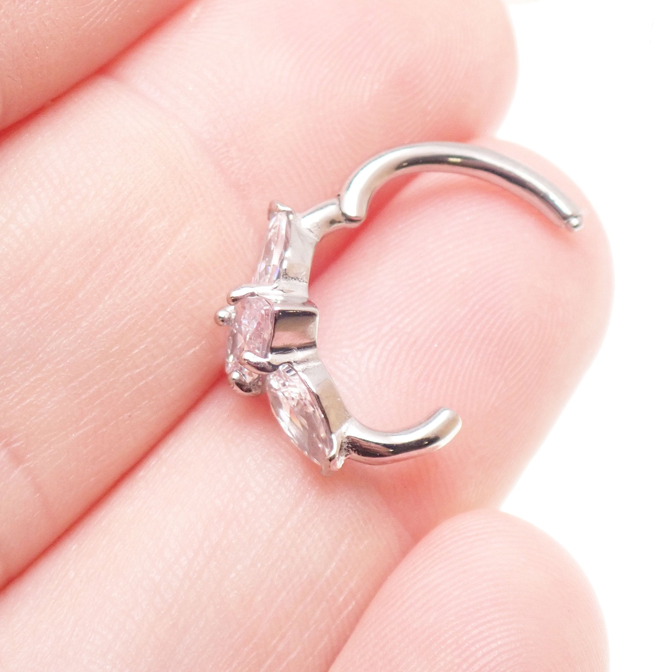 Surgical steel belly clicker hoop, 14g, 10mm, body jewelry, circular belly ring with clicker clasp by Body Clickers Body Jewelry