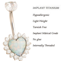 Titanium Heart Belly Ring piercing - Body Clickers Body Jewelry