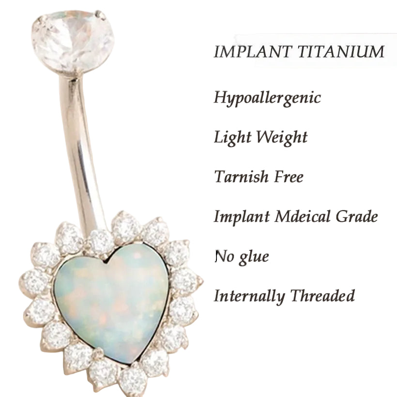 Titanium Heart Belly Ring piercing - Body Clickers Body Jewelry