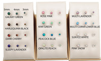 Black fire opal push fit threadless top body jewelry in implant-grade titanium by Body Clickers.