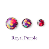 Black fire opal push fit threadless top body jewelry by Body Clickers, made of implant-grade titanium for piercings.