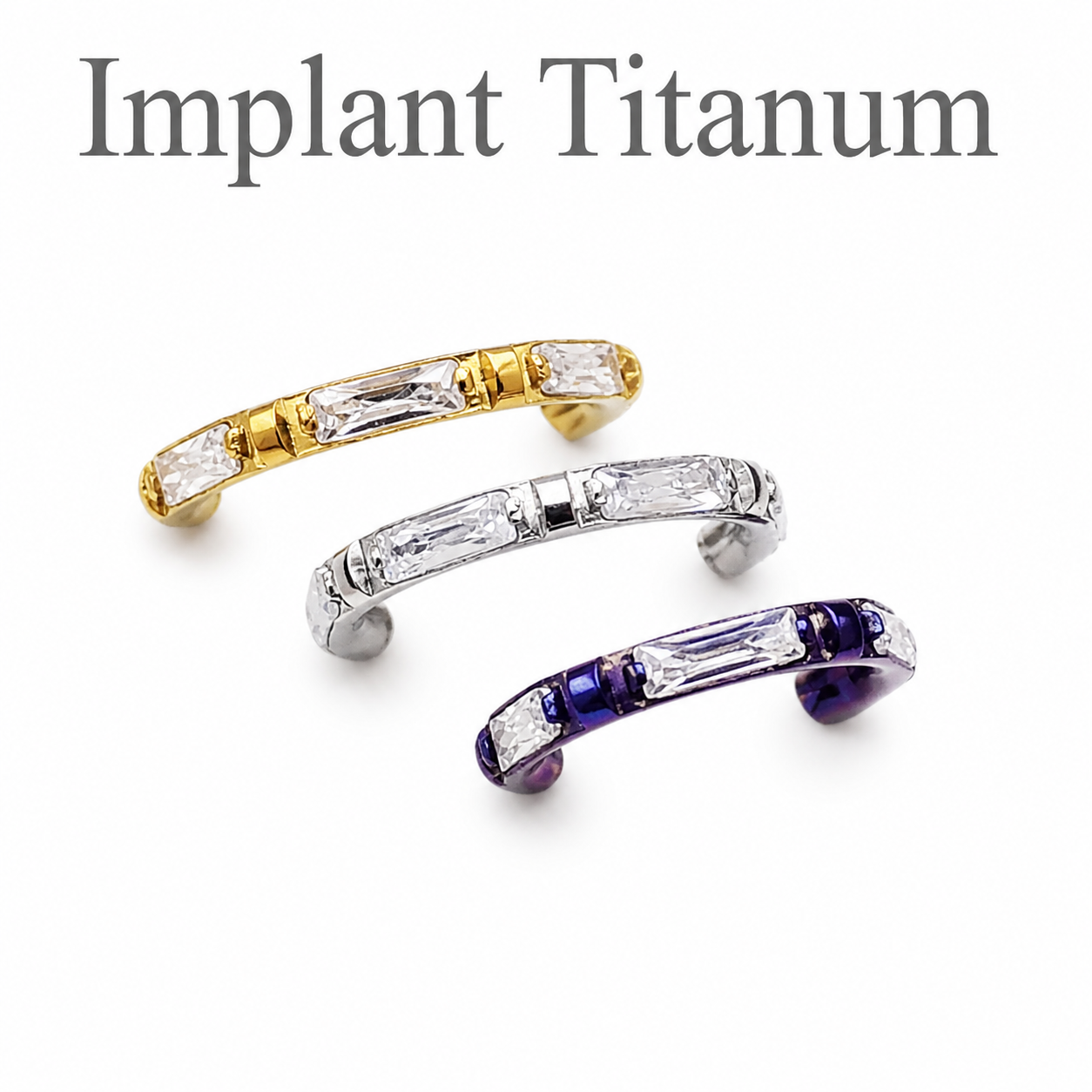 Front-Inlaid Square Zircon Clicker 16g