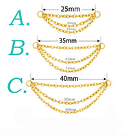 Triple chain add-on PVD titanium connector for ear piercings by Body Clickers Body Jewelry, featuring layered charm design.