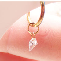 Silver polished titanium CZ charm add-on for 12G implants, Body Clickers Body Jewelry, stylish and high-quality body jewelry accessory.