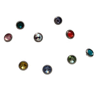 CZ titanium curve bar body jewelry in 16g with sparkling cubic zirconia, designed for piercings, by Body Clickers.