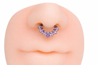Amethyst CZ titanium clicker jewelry for daith and septum piercings, 16G, body jewelry by Body Clickers Body Jewelry