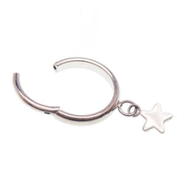 18g titanium moon or star clicker hoop with charm, Body Clickers Body Jewelry, implant-grade body jewelry for piercings.