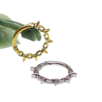 16G Chain Spike Hinged Clicker Body Jewelry in 8mm with hinged design and chain spike for piercings