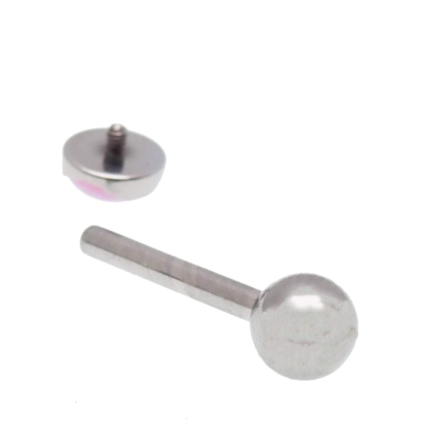 Orange gemstone 14g titanium tongue or cheek barbell piercing with 12mm length from Body Clickers Body Jewelry.