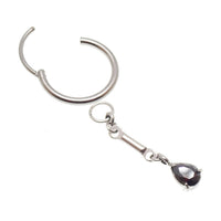 Green 8mm 20g titanium hoop earring with charm dangle, from Body Clickers Body Jewelry.