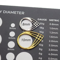 Celtic hinged titanium clicker earring in 16 gauge with elvish design, body jewelry for cartilage or septum piercings