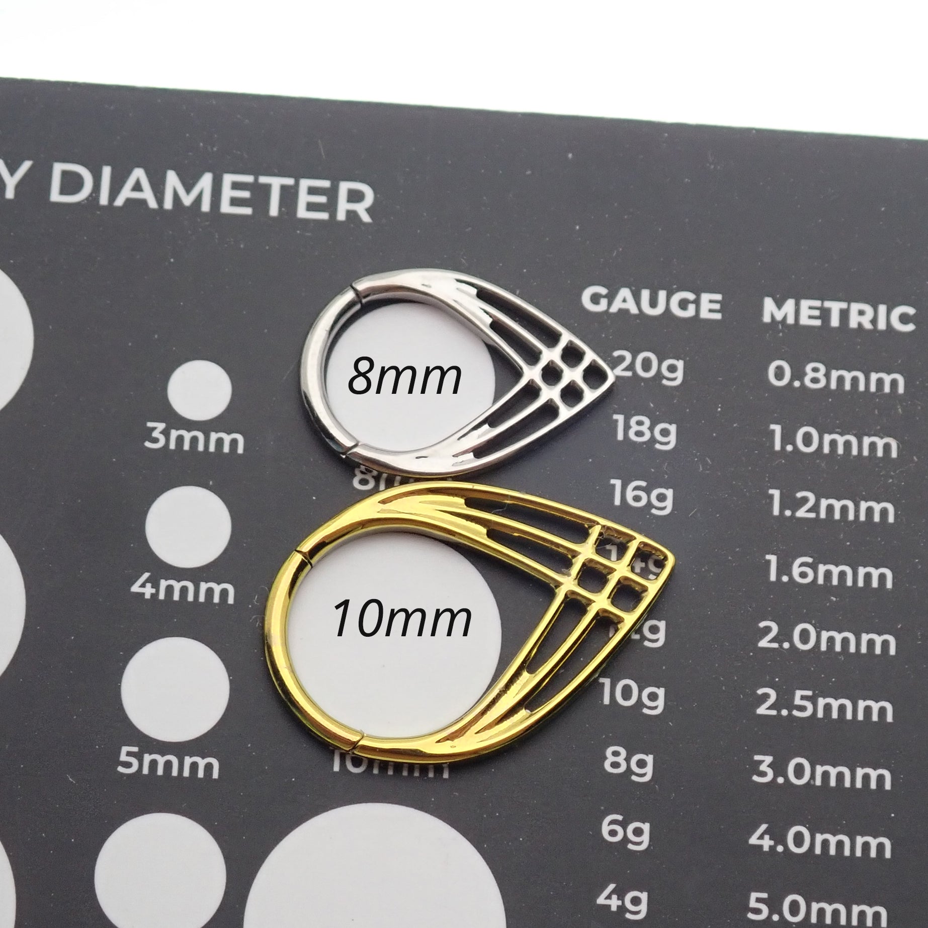 Celtic hinged titanium clicker earring in 16 gauge with elvish design, body jewelry for cartilage or septum piercings